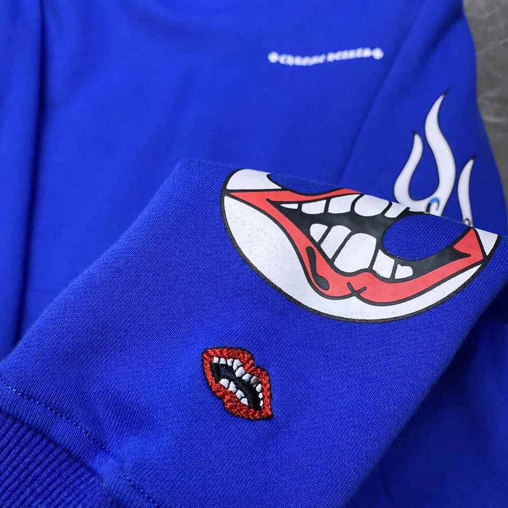 P240 Chrome Hearts Autumn and Winter 2025 Counter Synchronization ❤️ Mattyboy Limited Edition Graffiti Flower Arm Embroidery Hooded Sweatshirt Improved Customized Version 1:1 High Weight Premium Fabric Recommended Color: Limited Electric Blue Code Number: S, M, L, XL